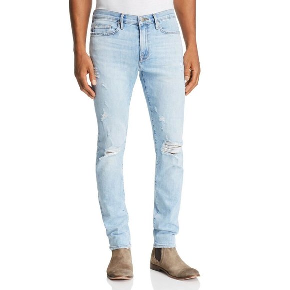 FRAME Mens Tubman Denim L'HOMME SKINNY Mid Rise 5-Pocket Stretch Jeans 36 NWT